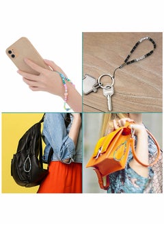 KASTWAVE Beaded Phone Charm String Lanyard Wrist Strap Colorful Shell Starfish Pearl Letters Polymer Clay Bead Phone Chains Keychain Rainbow Acrylic Beads Bracelet (3Pcs)  - Image 5