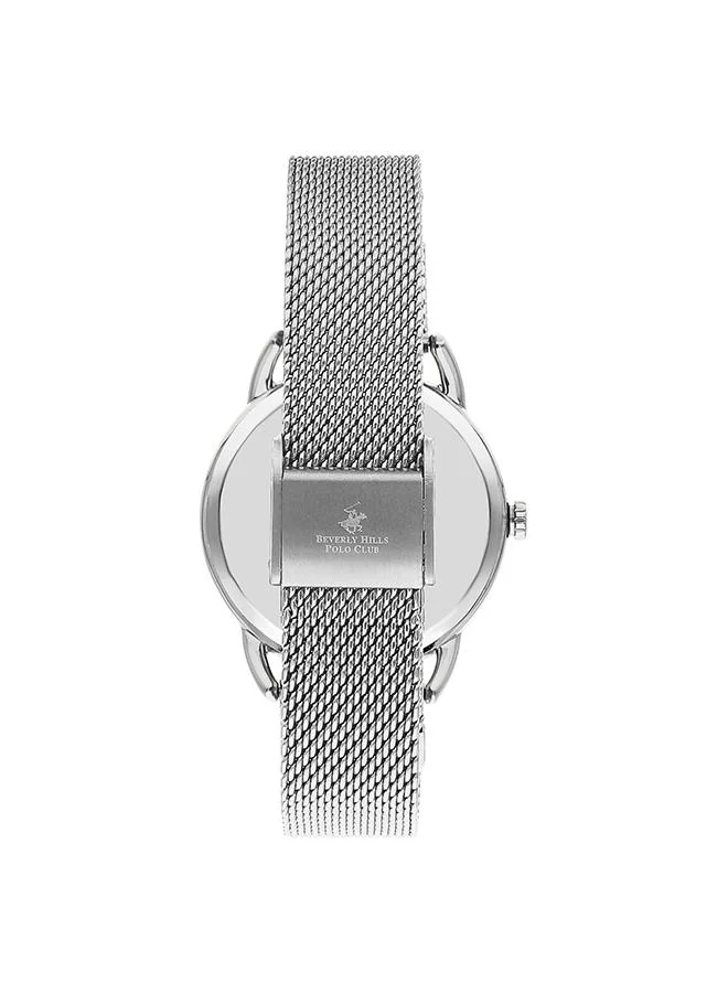 BEVERLY HILLS POLO CLUB Beverly Hills Polo Club Women's 2035 Movement Watch, Analog Display and Mesh Strap - BP3299C.350, Silver