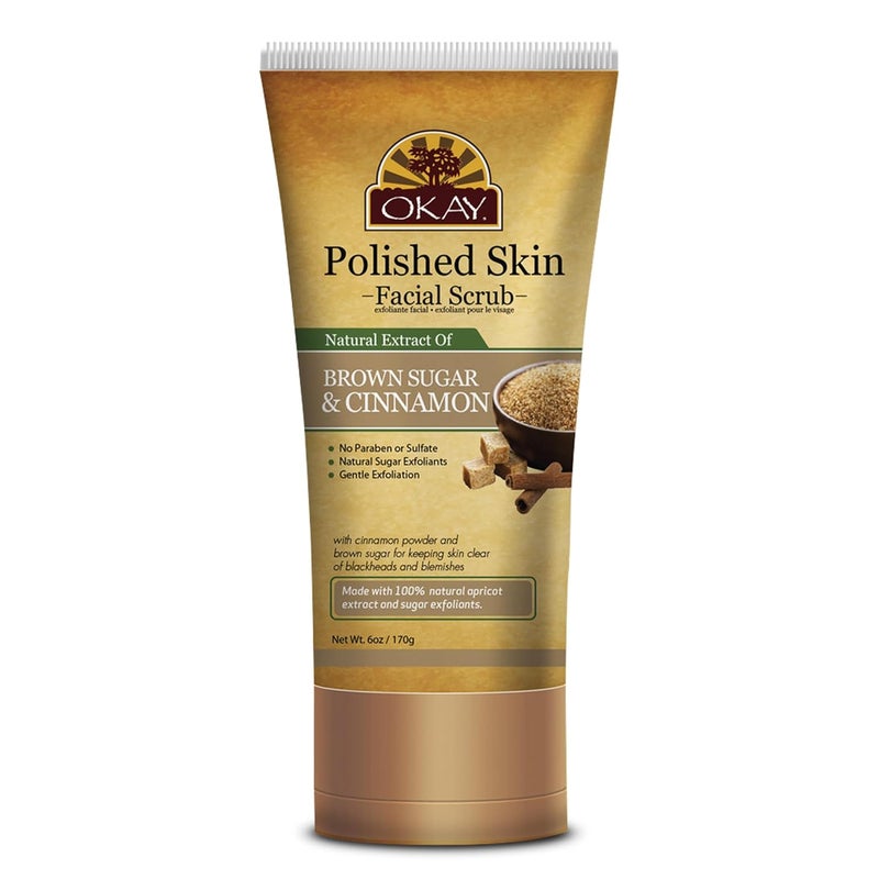 OKAY Pure Naturals Brown Sugar & Cinnamon Facial Scrub - 6 oz / 170 ml