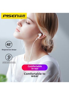 Generic Pinsheng Semi-in-ear Headset Wired For Huawei Apple Android 3.5mm Cable With Microphone Round Hole Noise Reduction Game-Color:AP01 (offline Version) Black  - Image 5