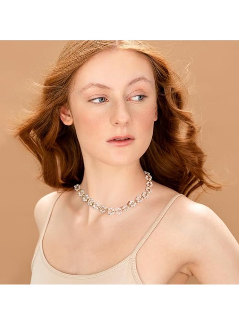 Huitich Elegant Pearl Branch Choker Necklace for Women Alloy & Faux Pearl Design  - Image 3