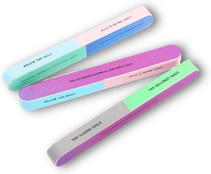 Nail Files and Buffer, 7 Sided Nail File and Buffers for Women Girls, Manicure Tools Kit Nail Buffer Block Nail Polishing Buffer