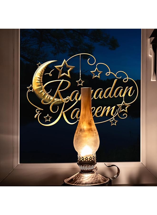 إيروريكس ملصقات النوافذ وملصقات نوافذ رمضان وملصقات الحائط وديكورات المنازل بتصميمات القمر والنجوم وملصقات البلاط وملصقات الزجاج وملصقات النوافذ ذات الوجهين المرئية - Image 2