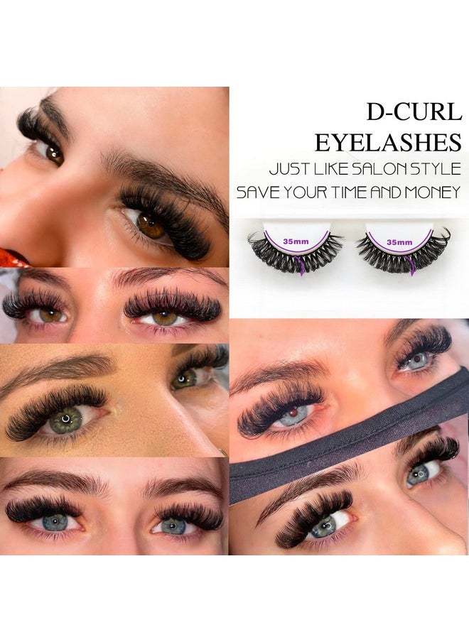 royaomis - 10Pairs 3D Russian, D Curl Lash Strips, 15Mm Wispy Fake Lashes That Look Like Extensions, Natural False Lashes Mink - Image 1