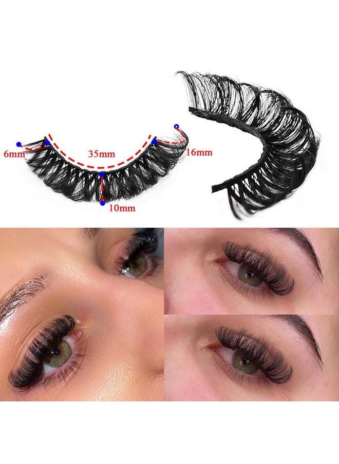 royaomis - 10Pairs 3D Russian, D Curl Lash Strips, 15Mm Wispy Fake Lashes That Look Like Extensions, Natural False Lashes Mink - Image 1