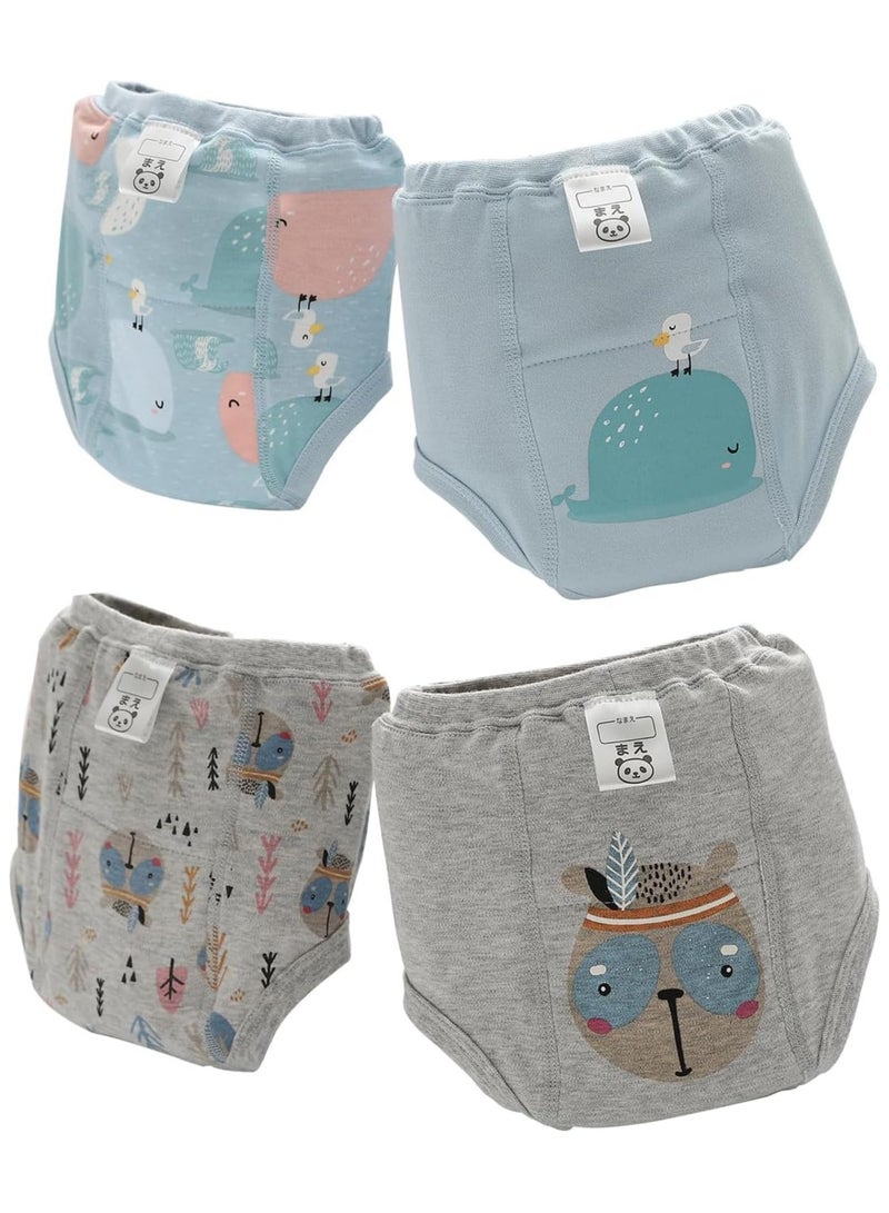 4Pcs Baby Potty Training Pants,Toddler Training Underwear for 2-4 Years Boy and Girls Strong Absorbent Cotton Training Pants - Image 1
