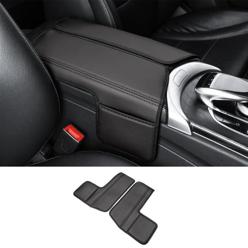 ATNVIDSG Center Console Cover Compatible with Mercedes Benz E Class W213 E200 E250 E300 E400 E450 20172023 and GLS Class C257 CLS450 20192023 Armrest Cover Pad Leather Cushion Protector with Pocket