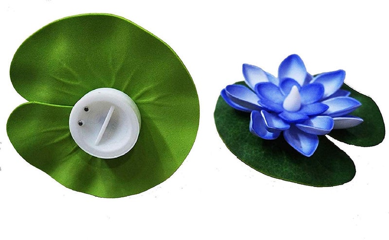 ZUGAD ZUGAD Waterproof Yellow Flickering Water Sensor Lotus LED Floating Candle Petals Flameless Ambient Candle Battery Operated Artificial Floating Lotus Candle Glass Bowl Multicolor  - Image 3