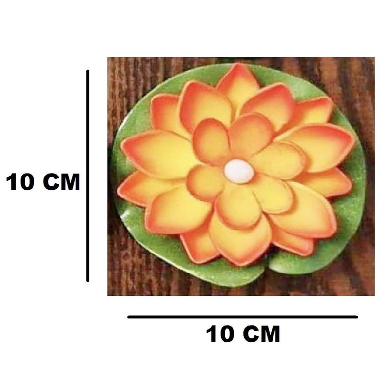 ZUGAD ZUGAD Waterproof Yellow Flickering Water Sensor Lotus LED Floating Candle Petals Flameless Ambient Candle Battery Operated Artificial Floating Lotus Candle Glass Bowl Multicolor  - Image 5