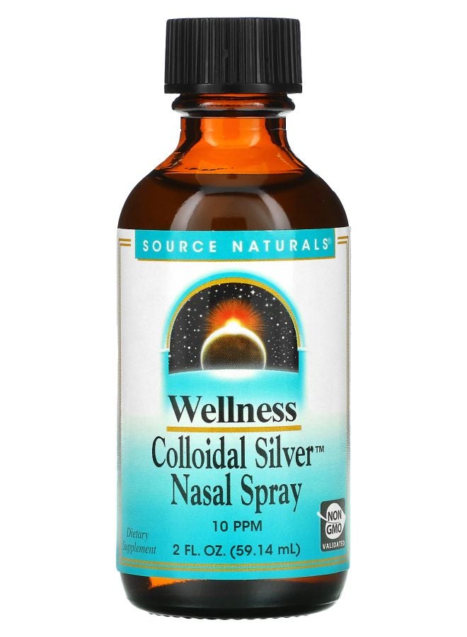 Wellness Colloidal Silver Nasal Spray 10 PPM 2 fl oz (59.14 ml) (10 PPM per 0.56 ml)