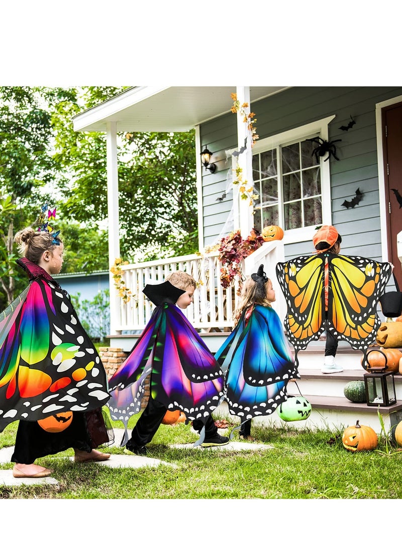 Excefore Butterfly Wings Costume Cape, Fairy Wings Shawl, Fairy Butterfly Wings Sets, Bug Dress-Up Party Favors Toys Gifts, Suitable for Cosplay, Birthday Parties (Blue Purple) - Image 2