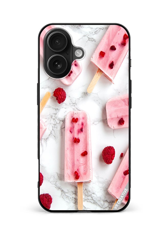 VR CREATIVE Protective Case Cover For Apple iPhone 16 Plus Gulabi Icecream Design Multicolour