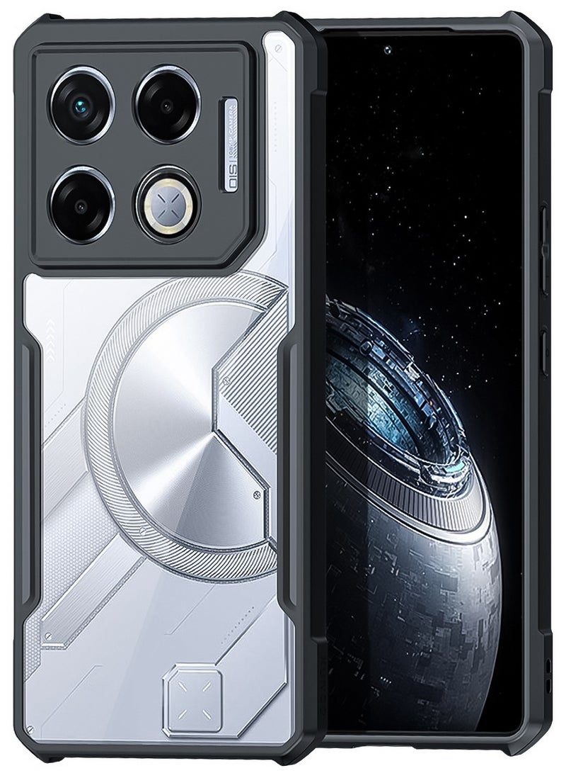 إكسوند جراب لهاتف Infinix GT20 Pro، غطاء حماية لعدسة الكاميرا، جراب هاتف محمول مقاوم للصدمات ومقاوم للاصفرار مصنوع من مادة TPU، جراب واقٍ رفيع (أسود شفاف) - Image 1