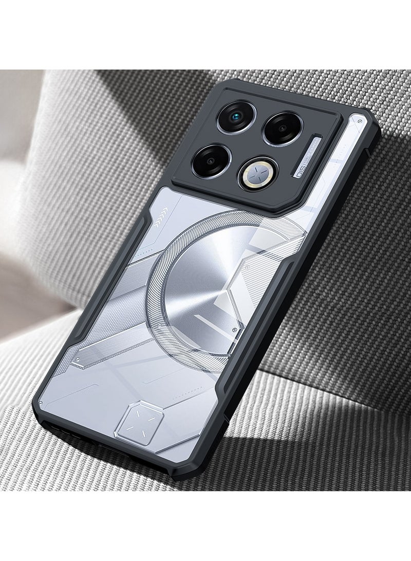 إكسوند جراب لهاتف Infinix GT20 Pro، غطاء حماية لعدسة الكاميرا، جراب هاتف محمول مقاوم للصدمات ومقاوم للاصفرار مصنوع من مادة TPU، جراب واقٍ رفيع (أسود شفاف) - Image 4