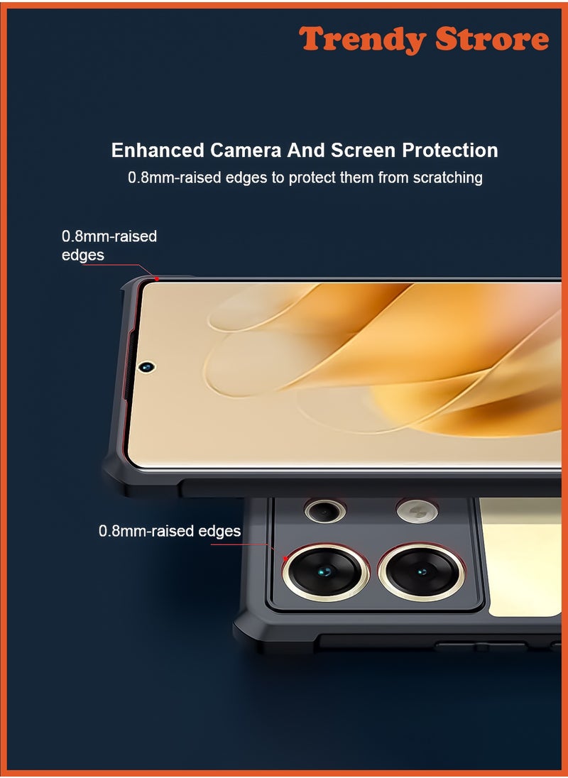 ماركة غير محددة - جراب لهاتف Infinix GT20 Pro، غطاء حماية لعدسة الكاميرا، جراب هاتف محمول مقاوم للصدمات ومقاوم للاصفرار مصنوع من مادة TPU، جراب واقٍ رفيع (أسود شفاف) - Image 1