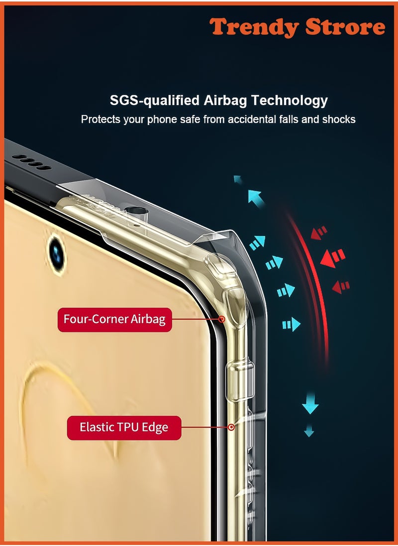 ماركة غير محددة - جراب لهاتف Infinix GT20 Pro، غطاء حماية لعدسة الكاميرا، جراب هاتف محمول مقاوم للصدمات ومقاوم للاصفرار مصنوع من مادة TPU، جراب واقٍ رفيع (أسود شفاف) - Image 1