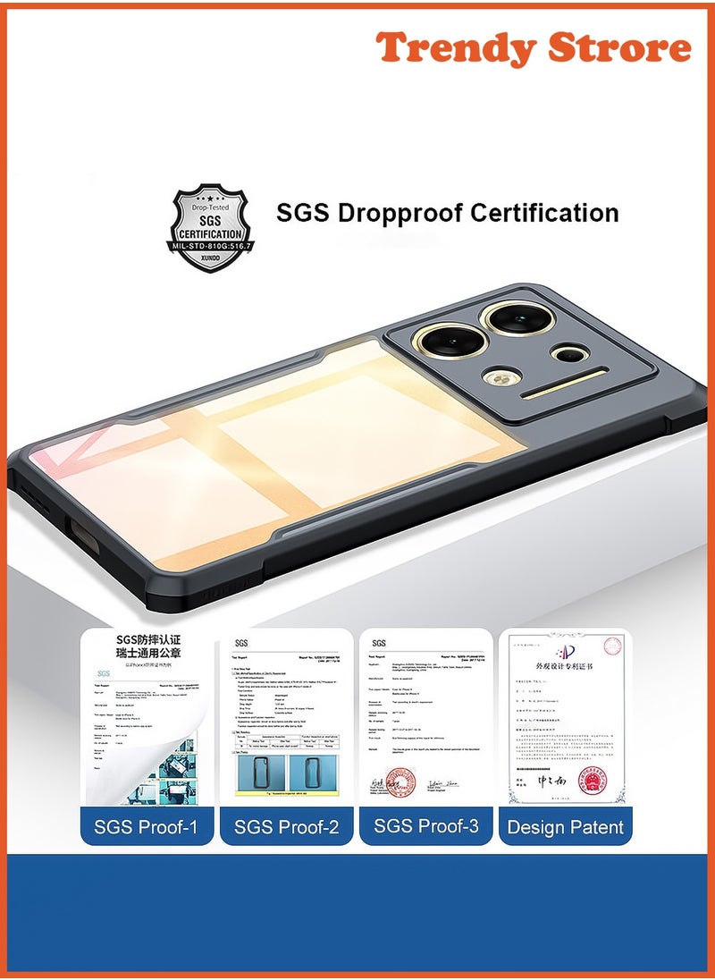 ماركة غير محددة - جراب لهاتف Infinix GT20 Pro، غطاء حماية لعدسة الكاميرا، جراب هاتف محمول مقاوم للصدمات ومقاوم للاصفرار مصنوع من مادة TPU، جراب واقٍ رفيع (أسود شفاف) - Image 1