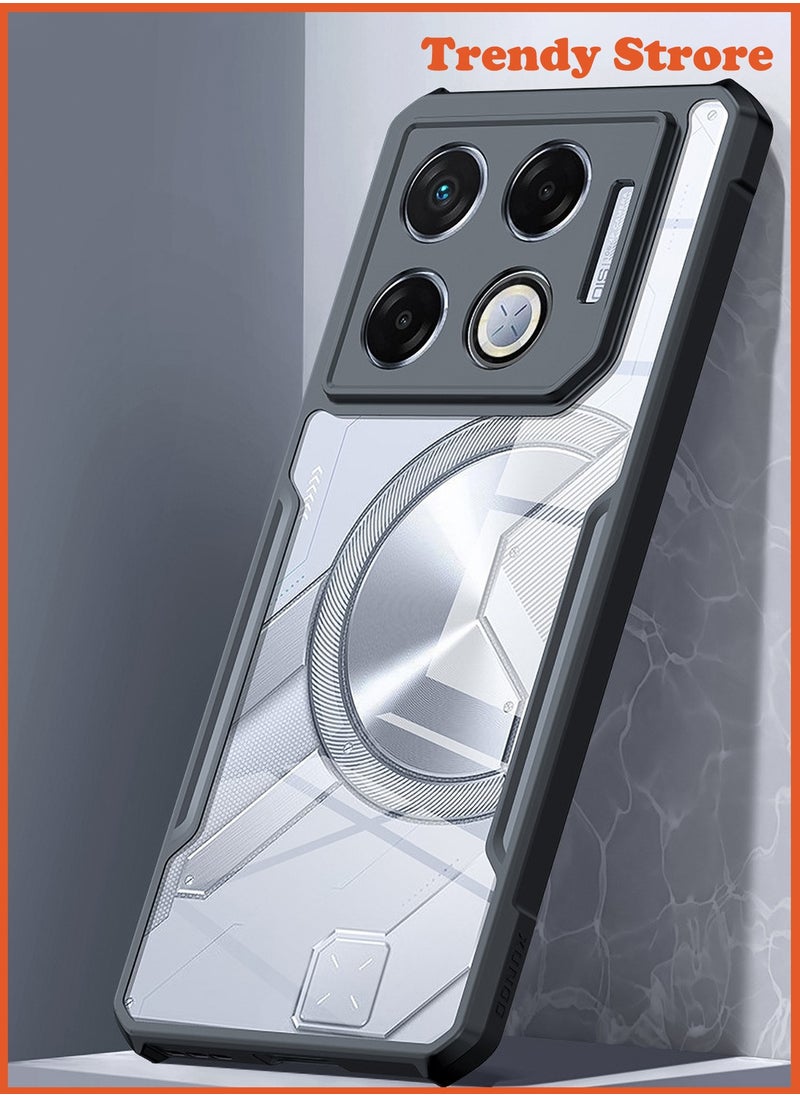 ماركة غير محددة - جراب لهاتف Infinix GT20 Pro، غطاء حماية لعدسة الكاميرا، جراب هاتف محمول مقاوم للصدمات ومقاوم للاصفرار مصنوع من مادة TPU، جراب واقٍ رفيع (أسود شفاف) - Image 1