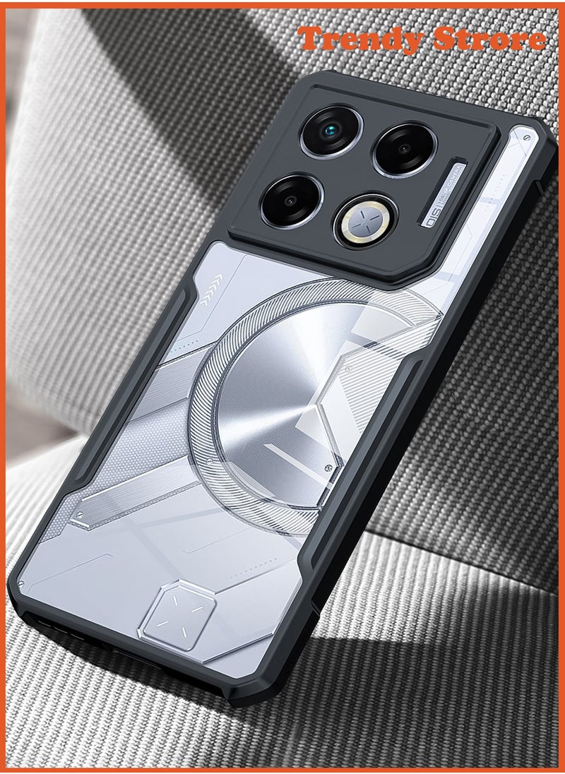 ماركة غير محددة - جراب لهاتف Infinix GT20 Pro، غطاء حماية لعدسة الكاميرا، جراب هاتف محمول مقاوم للصدمات ومقاوم للاصفرار مصنوع من مادة TPU، جراب واقٍ رفيع (أسود شفاف) - Image 1