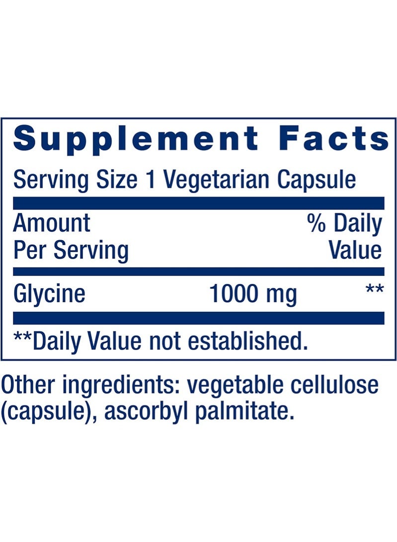 Life Extension Glycine, 1000 mg, Amino Acid That Promotes Healthy Sleep, 100 Capsules - Image 4