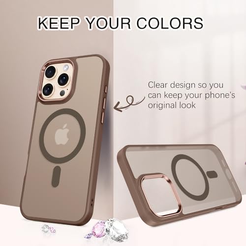 BENTOBEN for iPhone 16 Pro Case [Compatible with Magsafe] Magnetic Matte Phone Case iPhone 16 Pro Translucent Slim Shockproof Women Men Protective Cover Cases for iPhone 16 Pro 6.3", Desert Titanium - Image 3