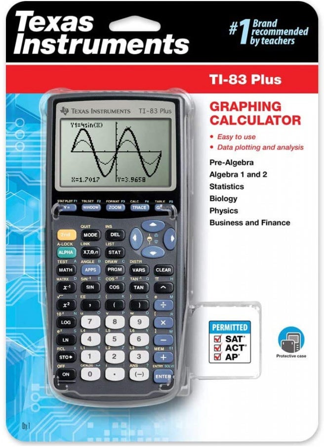 TEXAS INSTRUMENTS Texas Instruments TI-83 Plus Programmable Graphing Calculator (Packaging and Colors May Vary)  - Image 1