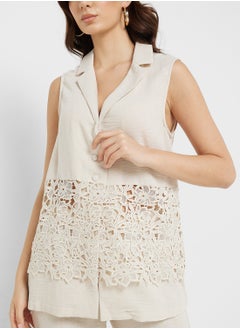 VERO MODA Vmamira Crochet Detail Sleeveless Top  - Image 3
