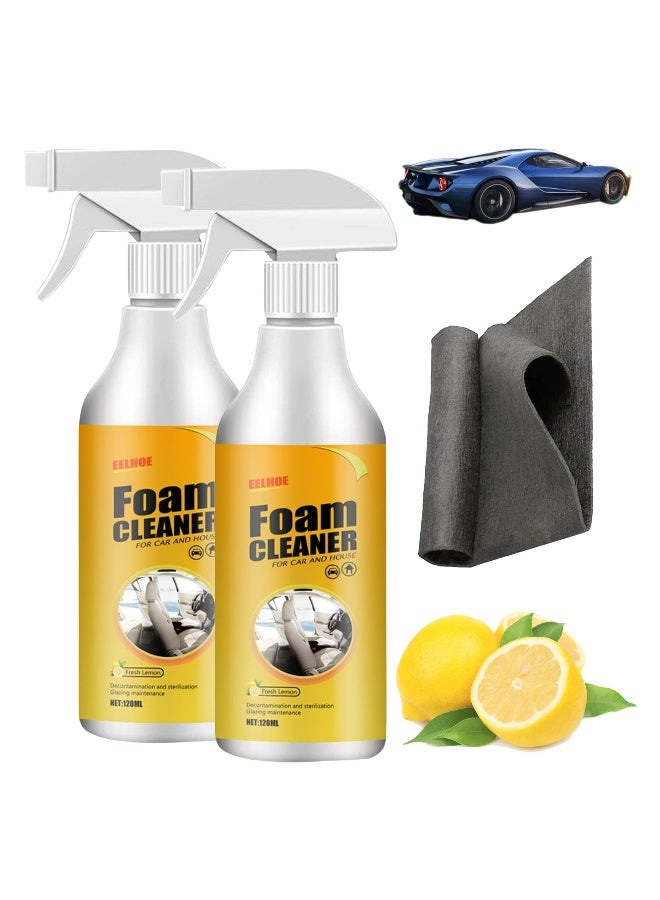 All Around Master Foam Cleaner, 120/250ML Multifunctional Car Foam Cleaner, Foam Cleaner for Car, Car Magic Foam Cleaner for Car, House and Car Interior (2Pcs*120ML) - Image 1