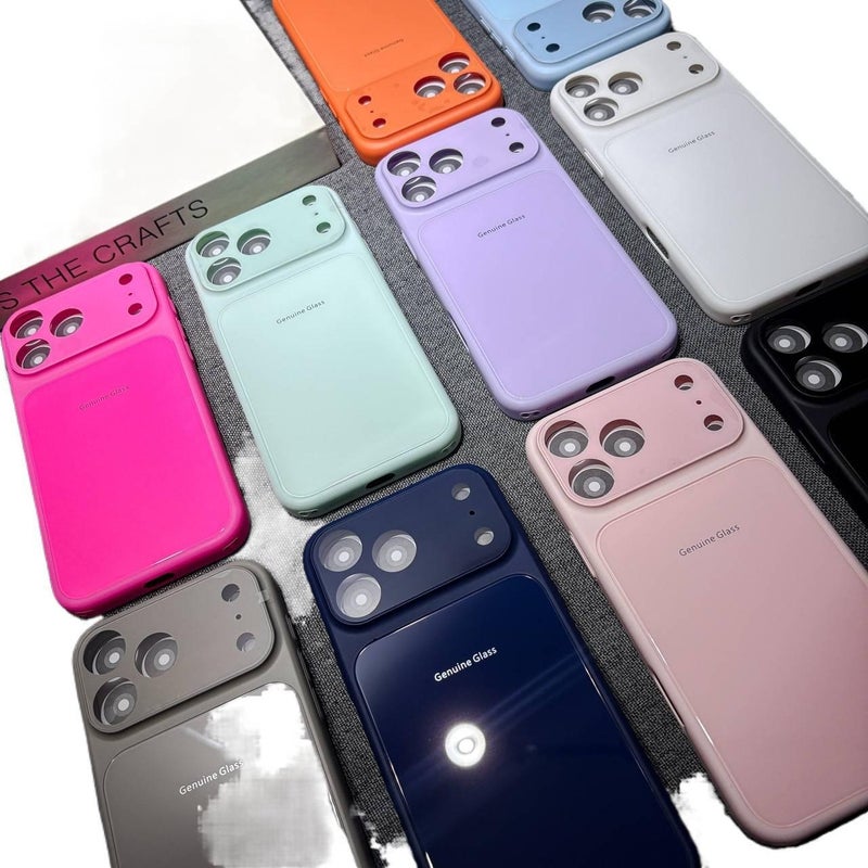 Glass Protective Case for iPhone 15 / 15 Plus / 15 Pro / 15 Pro Max with Drop Protection and Anti-Fingerprint plus Shockproof plus Solid Color plus Scratch Resistant in Titanium Grey - Image 3