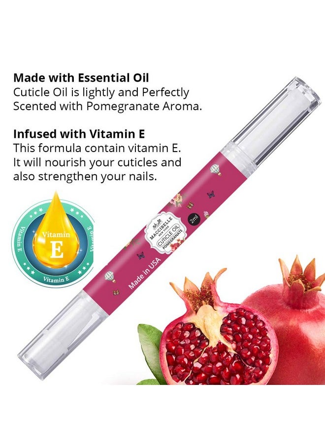 maccibelle - 2 Pcs Pure Cuticle & Nail Oil Pen 2Ml Heals Dry Cracked Cuticles. (Pomegrante) - Image 1