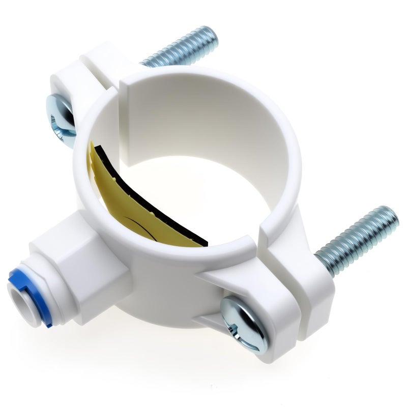 FDXGYH 1 Pcs Drain Saddle Valve 1/4" Quick Connect Hose Pipe Adapter for Reverse Osmosis System [White] - Image 1