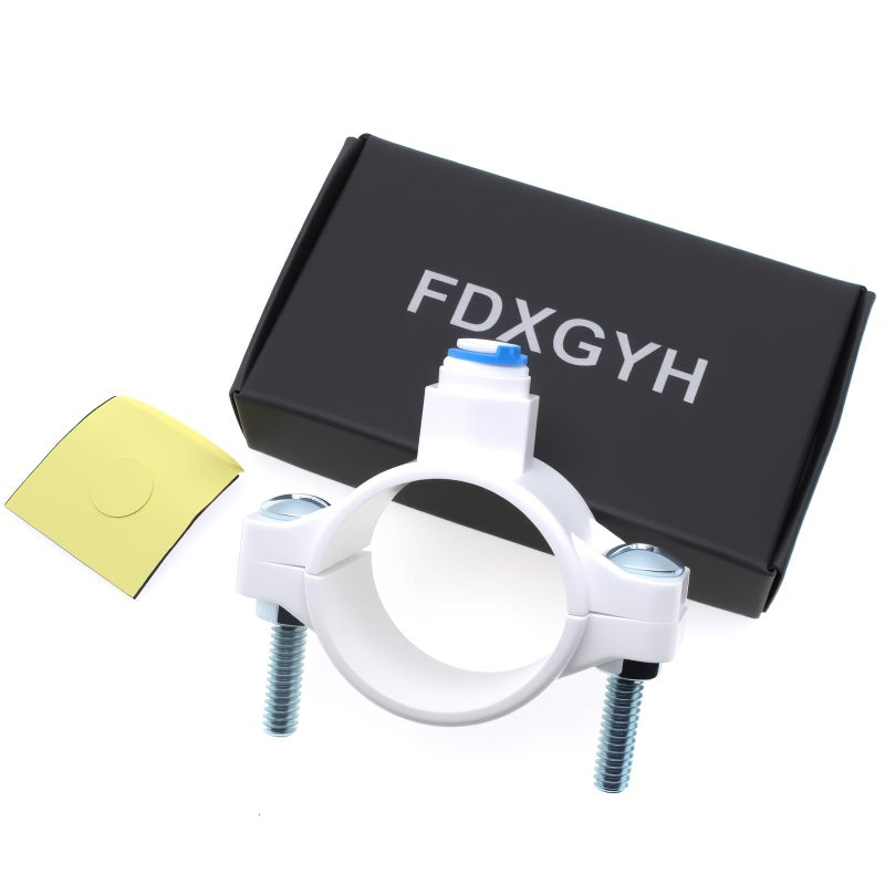 FDXGYH 1 Pcs Drain Saddle Valve 1/4" Quick Connect Hose Pipe Adapter for Reverse Osmosis System [White] - Image 3