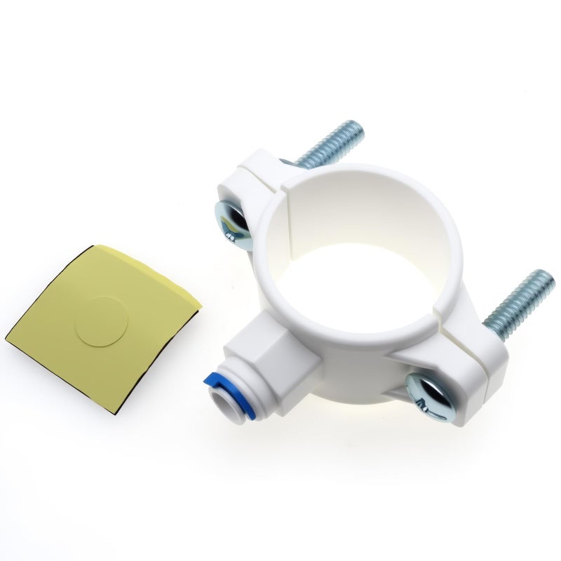 FDXGYH 1 Pcs Drain Saddle Valve 1/4" Quick Connect Hose Pipe Adapter for Reverse Osmosis System [White] - Image 2