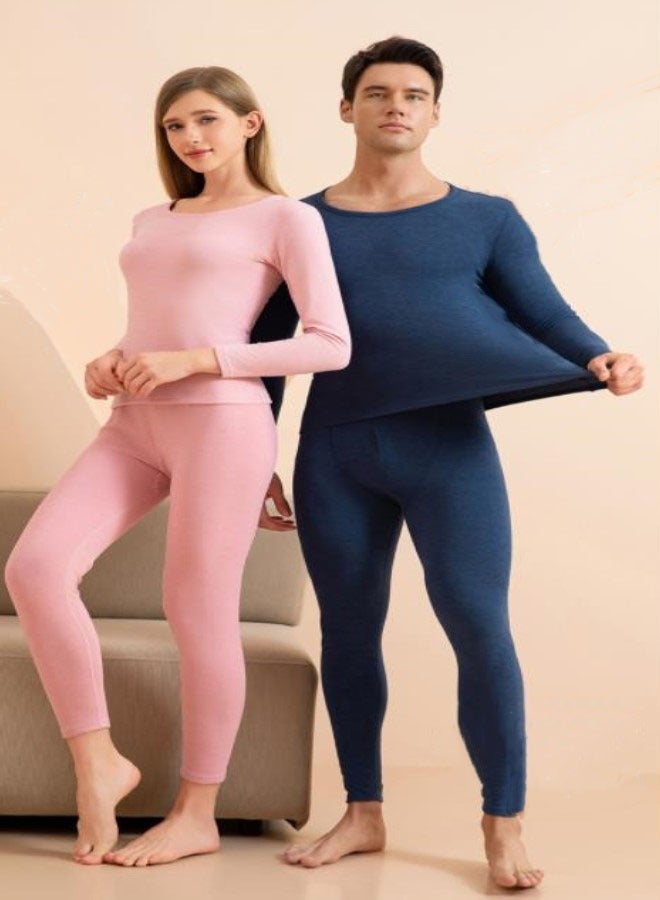 RATSAW Women's Thermal Underwear Set, Round Neck Thermal Underwear Long Johns Women's Wool Silk Thermal Underwear Base Pajamas Set, Cold Weather L  - Image 4