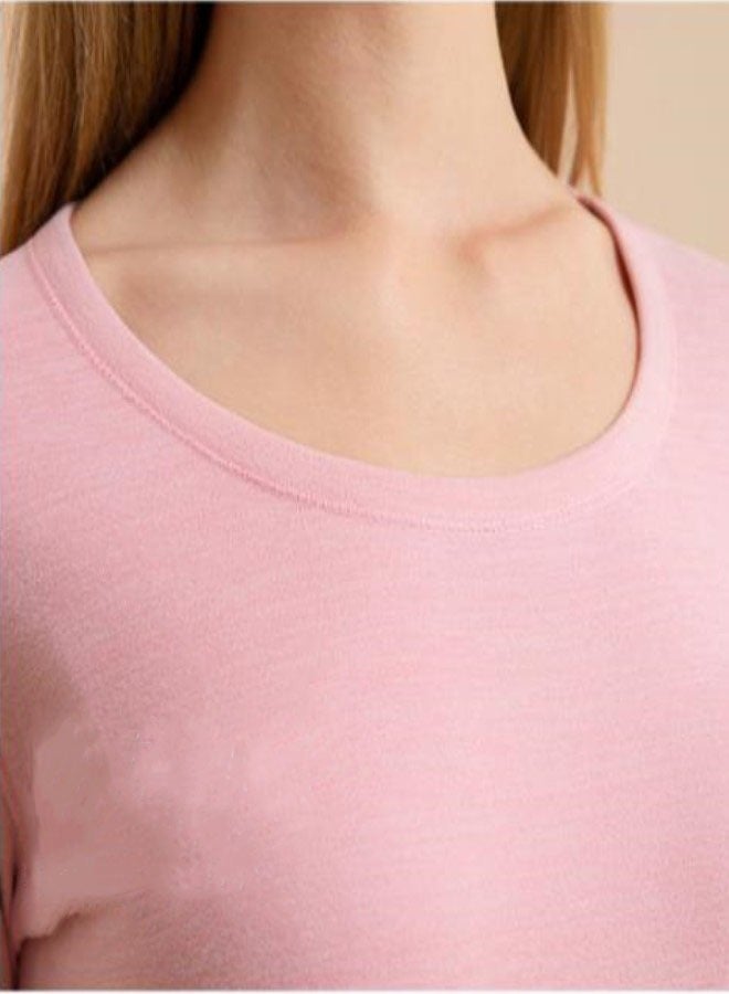RATSAW Women's Thermal Underwear Set, Round Neck Thermal Underwear Long Johns Women's Wool Silk Thermal Underwear Base Pajamas Set, Cold Weather L  - Image 3