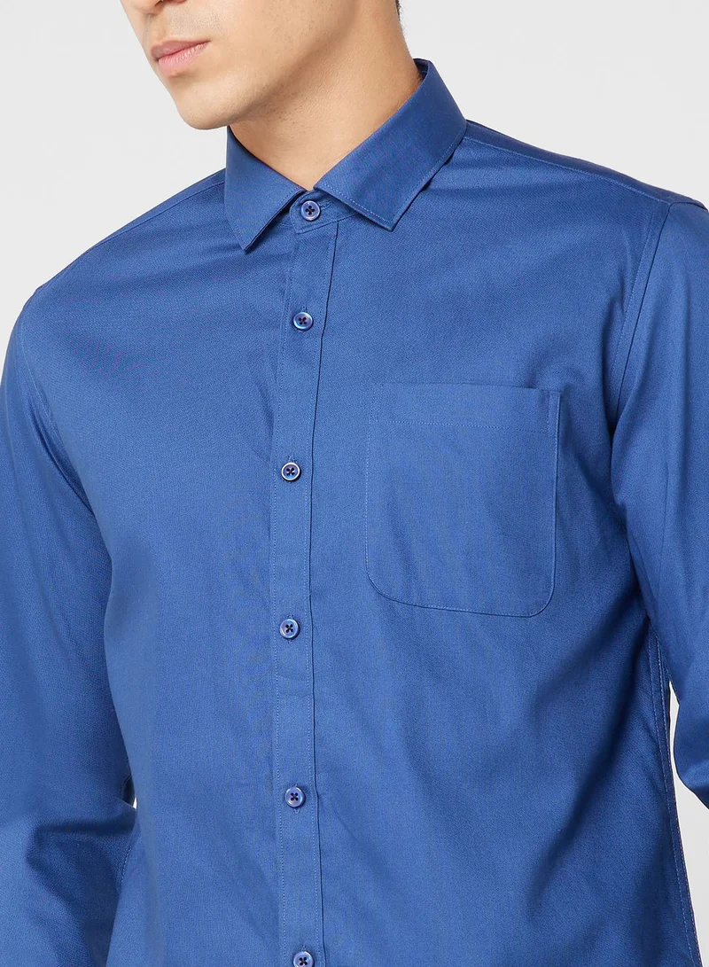 روبرت وود Pure Cotton Formal Shirt With Full Sleeve & Semi Cutaway Collar