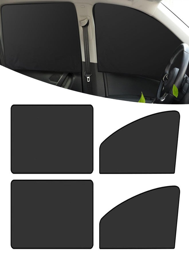 Tesnaao 4 PCS Car Side Window Sun Shade Replacement, 33CM x 48CM x 62CM Front Side Window Protectors, 80CM x 48CM Vehicle Rear Window Curtain, Universal Accessories for Most Cars (Black) - Image 1