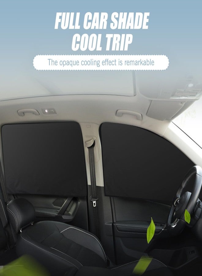 Tesnaao 4 PCS Car Side Window Sun Shade Replacement, 33CM x 48CM x 62CM Front Side Window Protectors, 80CM x 48CM Vehicle Rear Window Curtain, Universal Accessories for Most Cars (Black) - Image 3