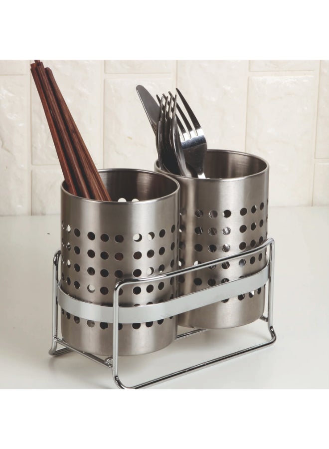 ايست من نون حامل أدوات المطبخ، أدوات الطهي، من الفولاذ المقاوم للصدأ، 12 × 14 سم - Image 2