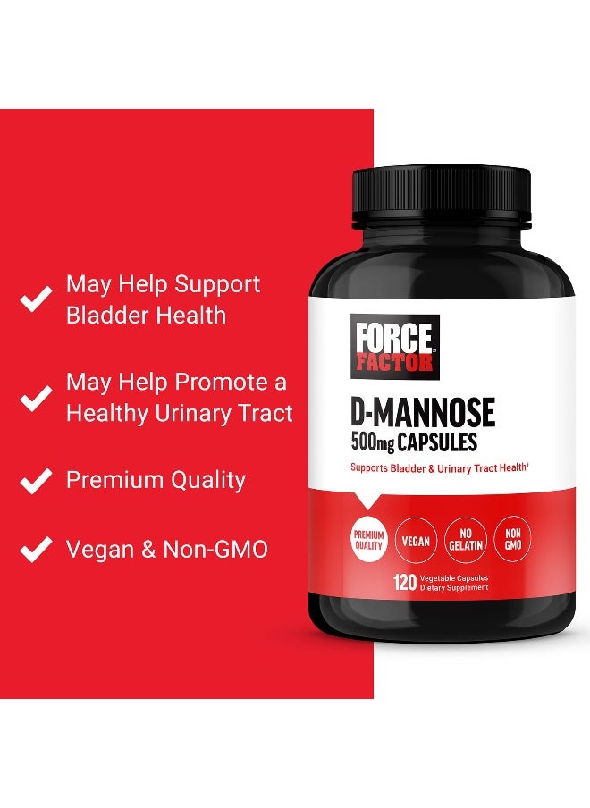 Force Factor Force Factor, D-Mannose, 500 mg, 120 Vegetable Capsules  - Image 3