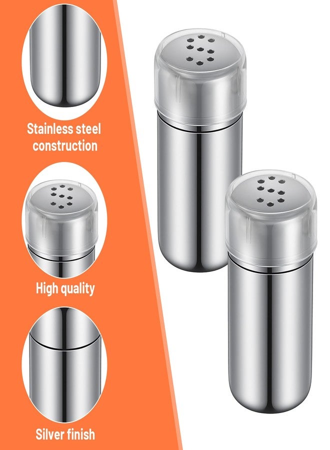 Elegaperma 2pcs Travel Salt And Pepper, Stainless Steel Mini Salt Shaker, Travel Size Metal Salts and Pepper Shakers With Lid for Camping, Lunch Box, Leak-Proof - Image 3