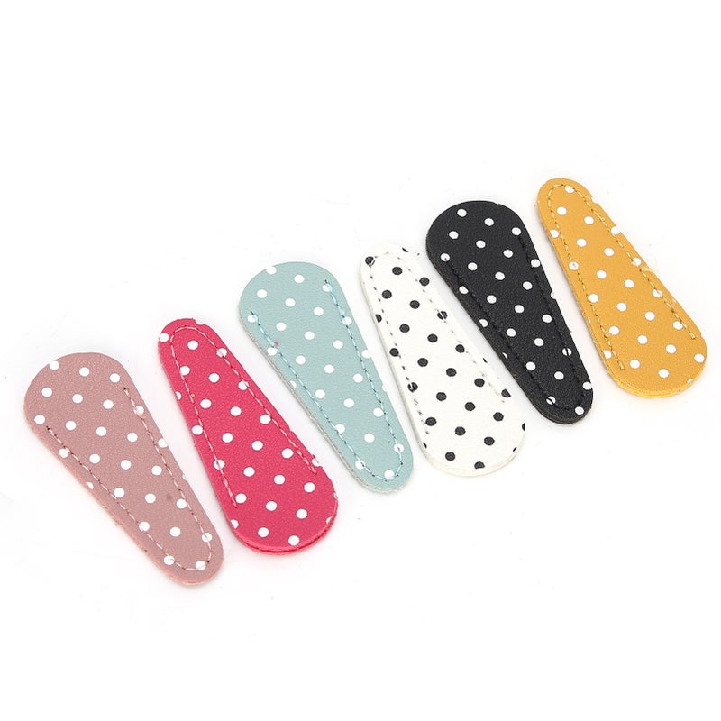 6Pcs Embroidery Scissors Sheath Polka Dot Artificial Leather Protective Cover DIY Craft Gift - Image 4