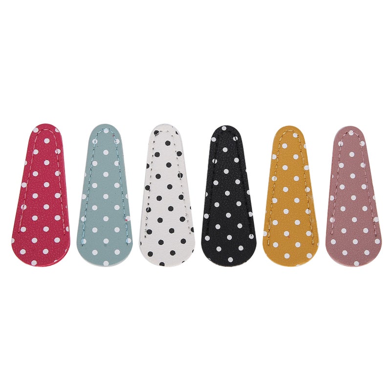 6Pcs Embroidery Scissors Sheath Polka Dot Artificial Leather Protective Cover DIY Craft Gift - Image 1