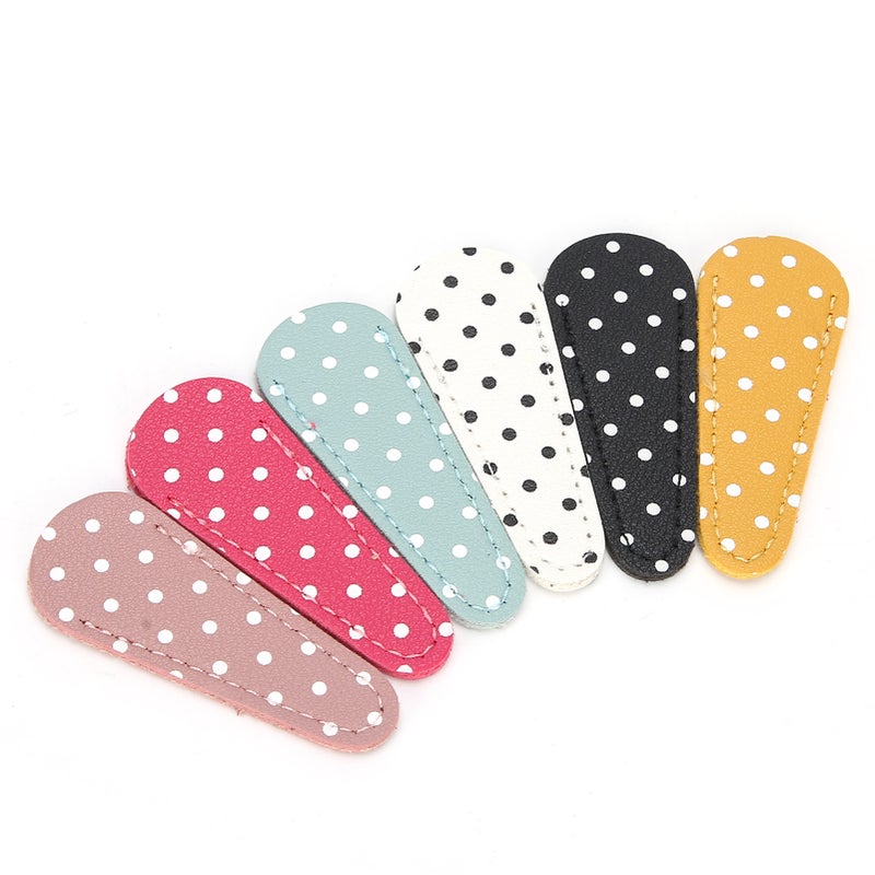 6Pcs Embroidery Scissors Sheath Polka Dot Artificial Leather Protective Cover DIY Craft Gift - Image 5