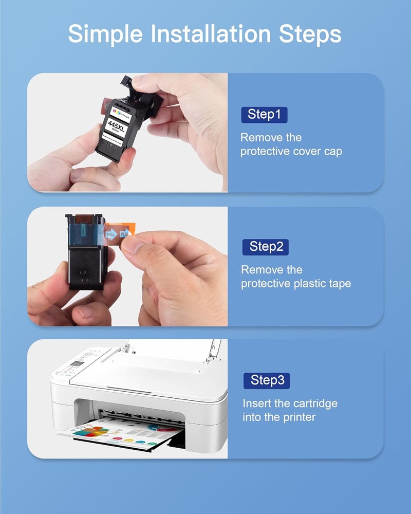 GPC Image PG-445XL Black Ink Cartridges High Yied Replacement for 445XL 445 PG-445 PG-445XL Works with PIXMA MG2440 MG2540 MG2940 IP2840 Printers (2 Black) - Image 5