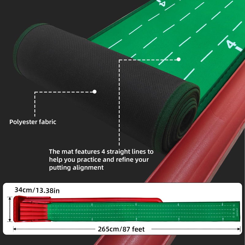 Crestgolf Practice Golf Putting Mat with Ball Return | Game Practice Golf Putting Green | Golf Training Aid for Home, Office, Backyard Indoor & Outdoor Use | Golfing Gifts for Men&Women - Image 4