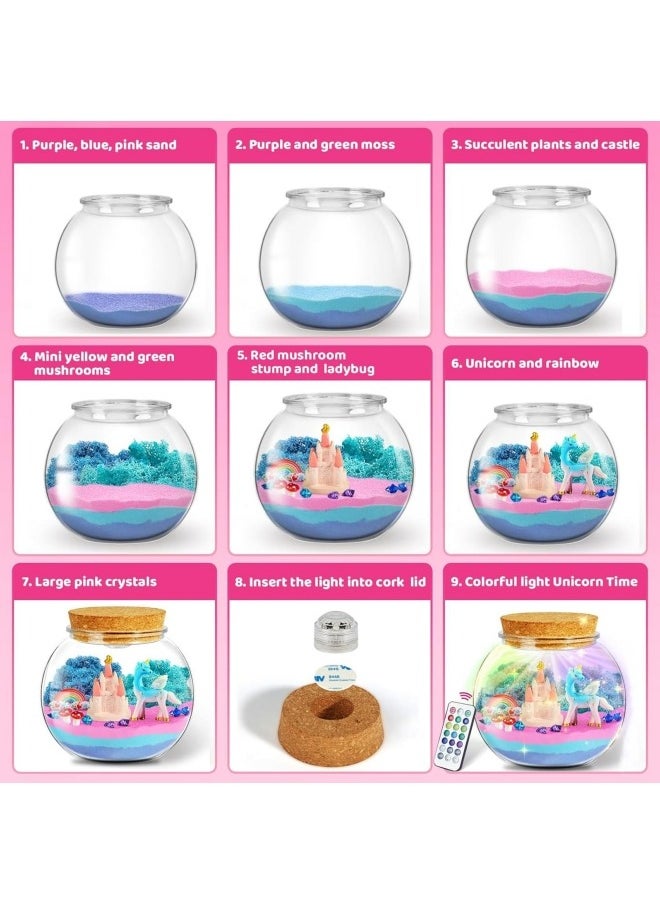 GGEROU - Dinosaur Terrarium Gifts for Kids Girls, Light Up Terrarium Unicorns Toys for Girls, DIY Moon Lamp Arts and Crafts - Image 1