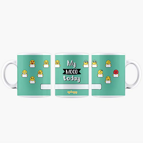 Oye Happy - Mood Detector Premium Quality Mug - Feelings Emoji - Quirky Gift for Girlfriend/Boyfriend/Friends/Wife/Husband on Birthday/Anniversary (Ceramic) (Microwavable) (330 ml) - Image 1