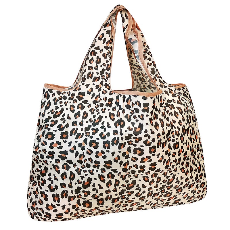 allydrew Large Foldable Tote Nylon Reusable Grocery Bag  Wild Cat