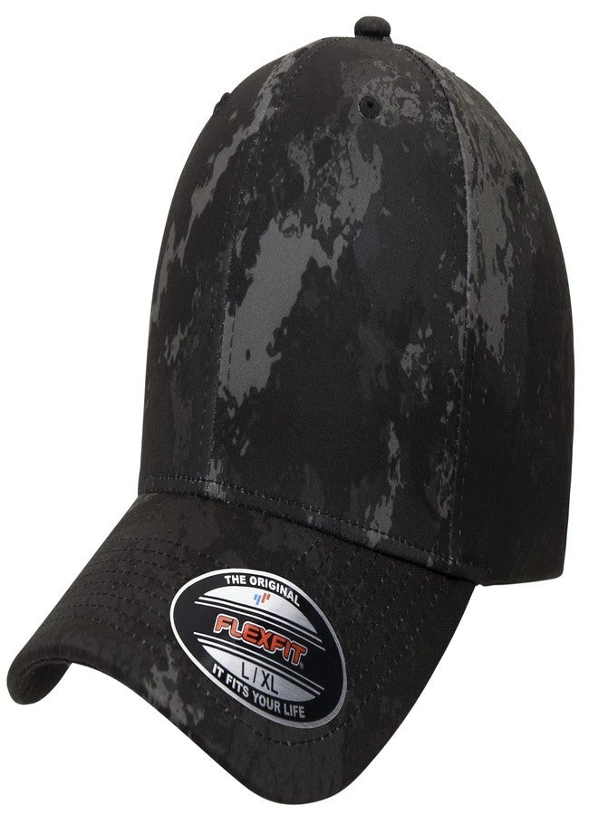 Flexfit Unisex Veil Camo Baseball Cap, Poseidon, Large-X-Large - Image 1